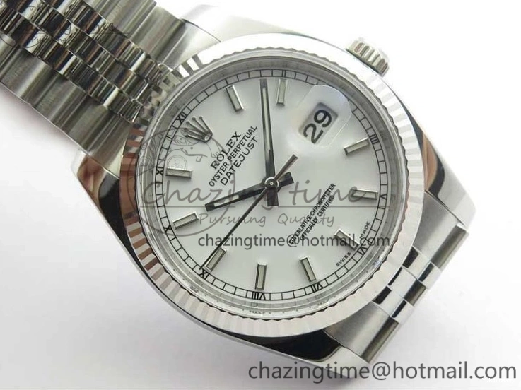 on Steel Edition 116234 Dial 36 SS 1:1 DateJust 904L White V3 SH3135 Jubilee ARF Best Bracelet 0501
